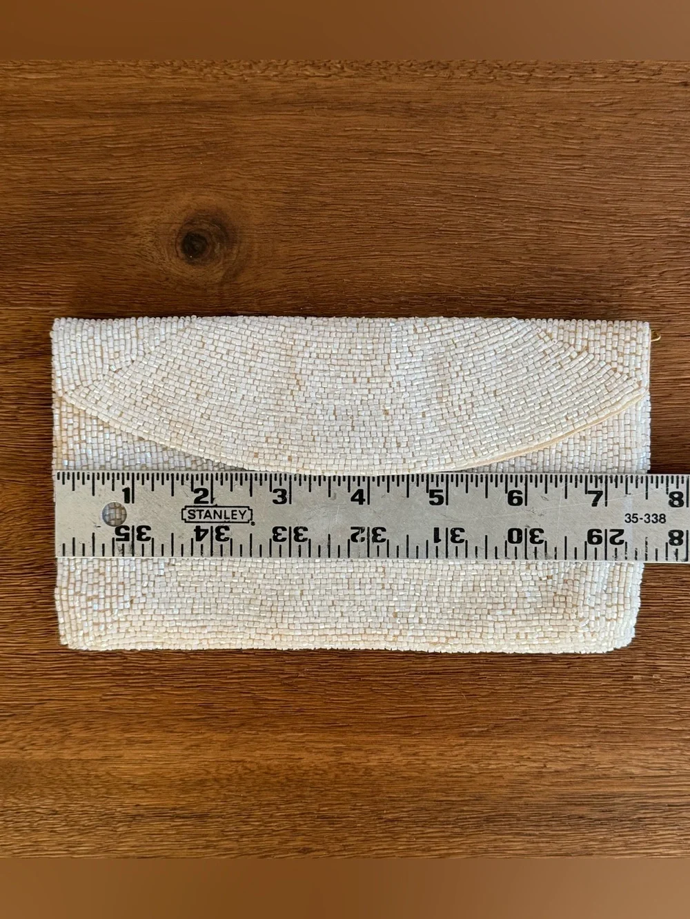 Vintage Richere by Walborg White Beaded Envelope Clutch Purse Made in Japan 1950